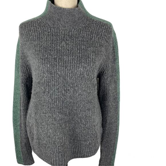 Abercrombie & Fitch Ribbed Sweater Cropped Mock Neck Gray Womens Size Small - Picture 9 of 9